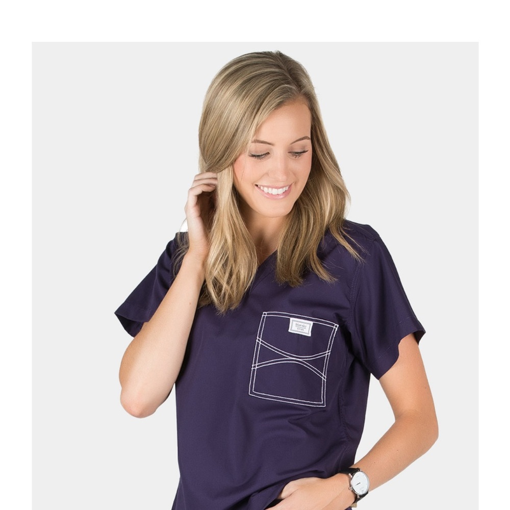 Blue Sky Scrubs-Eggplant